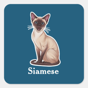 Siamese Vierkante Sticker
