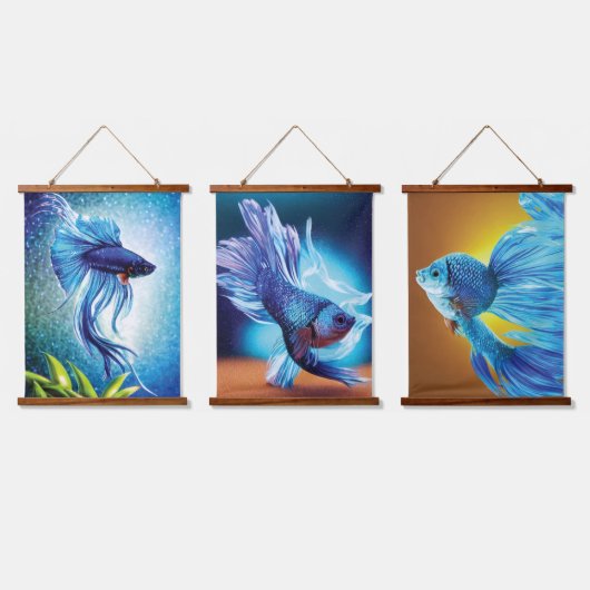 Siamese vissenhandschoen hangend wandkleed (Driedubbel)