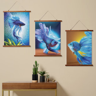 Siamese vissenhandschoen hangend wandkleed