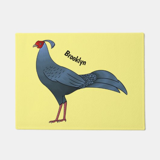 Siamese vuurhaan vogel cartoon illustratie deurmat (Voorkant)