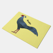 Siamese vuurhaan vogel cartoon illustratie deurmat (Schuin)