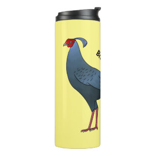 Siamese vuurhaan vogel cartoon illustratie thermosbeker
