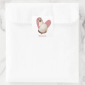 Siamese Waterverf Kat roze hartslag Vierkante Sticker (Tas)