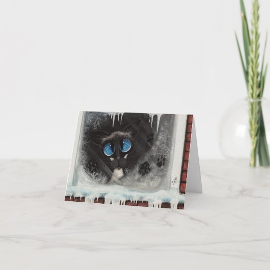 Siamese Winter Sneeuwkat door BiHrLe Card Feestdagen Kaart (Voorkant)