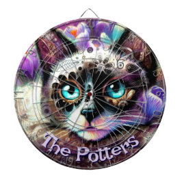 Siamese Witte Kitty Cat Crocus Bloemen Gepersonali Dartbord