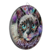 Siamese Witte Kitty Cat Crocus Bloemen Gepersonali Dartbord (Voorkant Links)