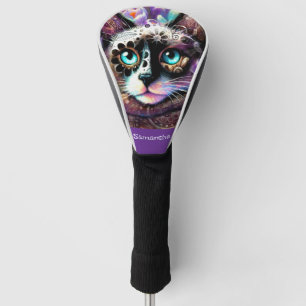 Siamese Witte Kitty Cat Crocus Bloemen Gepersonali Golfheadcover