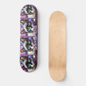 Siamese Witte Kitty Cat Crocus Bloemen Gepersonali Persoonlijk Skateboard (Voorkant)
