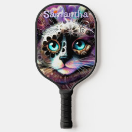 Siamese Witte Kitty Cat Crocus Bloemen Gepersonali Pickleball Paddle