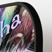 Siamese Witte Kitty Cat Crocus Bloemen Gepersonali Pickleball Paddle (Links Detail)