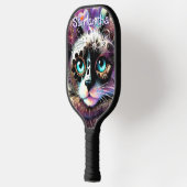 Siamese Witte Kitty Cat Crocus Bloemen Gepersonali Pickleball Paddle (Links)