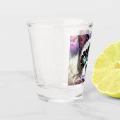 Siamese Witte Kitty Cat Crocus Bloemen Gepersonali Shot Glas (Links)