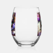 Siamese Witte Kitty Cat Crocus Bloemen Gepersonali Wijnglas Zonder Voet (Links)