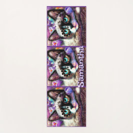 Siamese Witte Kitty Cat Crocus Bloemen Gepersonali Yogamat