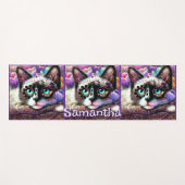 Siamese Witte Kitty Cat Crocus Bloemen Gepersonali Yogamat (Voorkant (horizontaal))