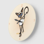 Siamese zegel Point Crosswalk off-Leash Art™ Grote Klok (Hoek)