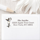 Siamese zegel Point Crosswalk off-Leash Art™ Linen Etiket (Insitu)