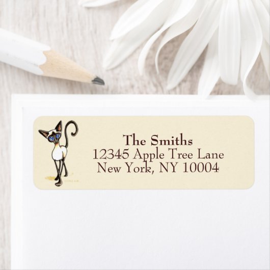 Siamese zegelpunt doorlopen vanaf Leash Art™ Blush Etiket (Insitu)