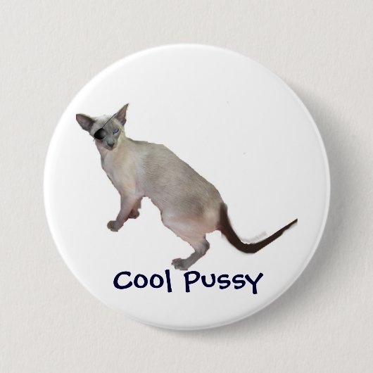 Siamese zijn cool, Cool Pussy Ronde Button 7,6 Cm (Voorkant)