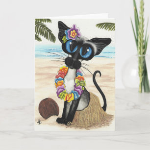 Siamese Zomer Luau van de Kat Kaart