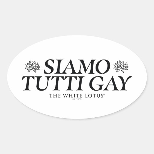 Siamo Tutti Gay - De witte lotus Ovale Sticker (Voorkant)