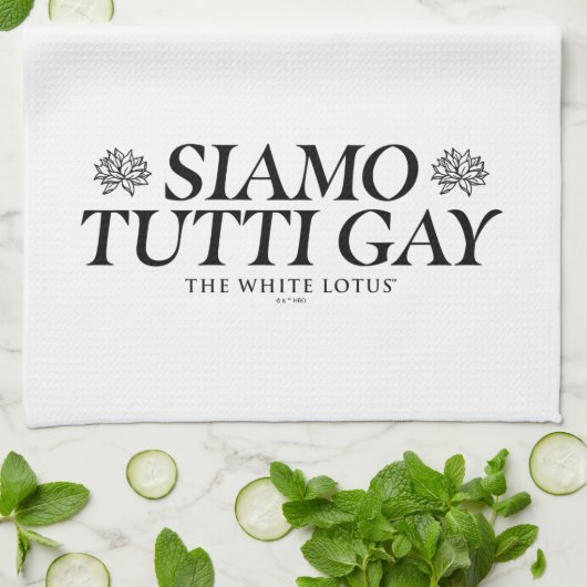 Siamo Tutti Gay - De witte lotus Theedoek (Gevouwen)
