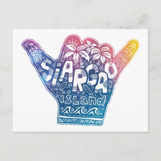 Siargao Island surfbaar shaka hand Briefkaart (Voorkant)
