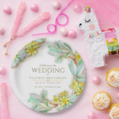 Sibbaldia procumbens wildflower waterverf bruiloft papieren bordje (Feest)