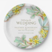 Sibbaldia procumbens wildflower waterverf bruiloft papieren bordje (Voorkant)