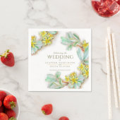 Sibbaldia procumbens wildflower waterverf bruiloft servet (Insitu)