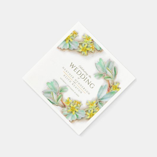 Sibbaldia procumbens wildflower waterverf bruiloft servet (Hoek)