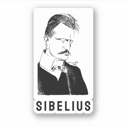 Sibelius: schets van Albert Engström (1904) Sticker (Voorkant)