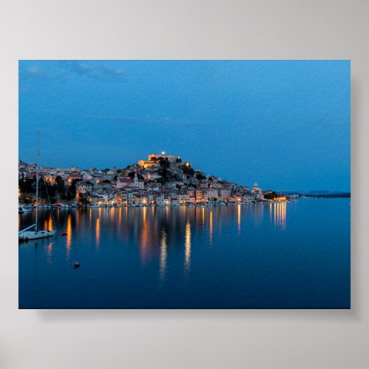 Sibenik at blue hour poster (Voorkant)