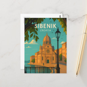 Šibenik Kroatië Vintage Reis Postkaart– St. Jacob Briefkaart