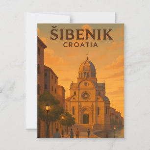 Šibenik Kroatië Vintage Reis Postkaart– St. Jacob Briefkaart