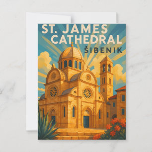 Šibenik Kroatië Vintage Reis Postkaart– St. Jacob Briefkaart