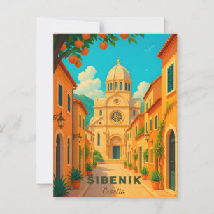 Šibenik Kroatië Vintage Reis Postkaart– St. Jacobs Briefkaart