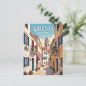 Šibenik Oude Stad Steeg Kroatië Briefkaart (Staand voorkant)