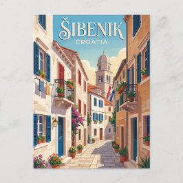 Šibenik Oude Stad Steeg Kroatië Briefkaart