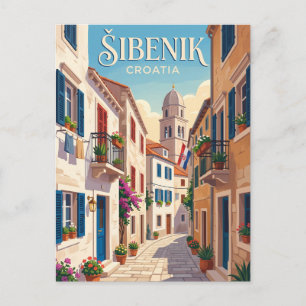 Šibenik Oude Stad Steeg Kroatië Briefkaart