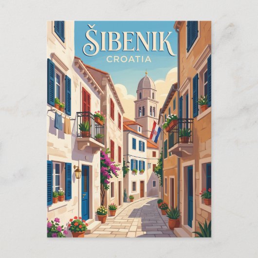Šibenik Oude Stad Steeg Kroatië Briefkaart (Voorkant)