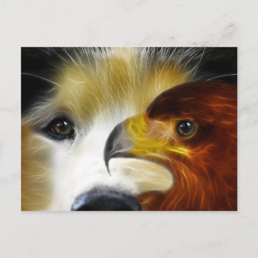 Siberia Husky Mighty Eagle Briefkaart (Voorkant)