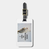 siberiaanse husky grijs en witte liefde met pic bagagelabel (Voorkant verticaal)