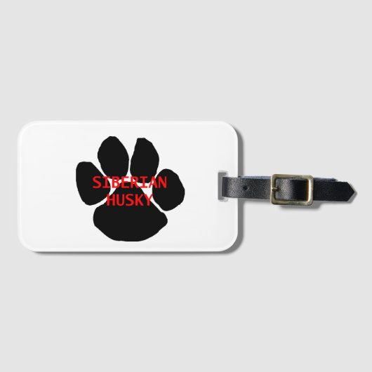 siberiaanse husky name paw bagagelabel (Voorkant (horizontaal))