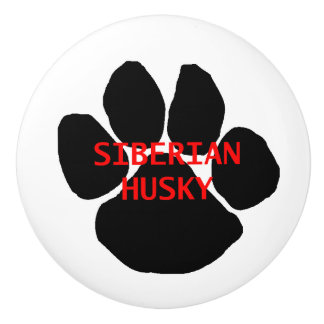 siberiaanse husky name paw keramische knop