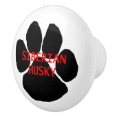 siberiaanse husky name paw keramische knop (Rechts)