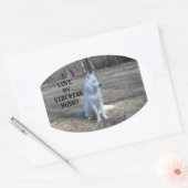 siberiaanse husky white love w pic ovale sticker (Envelop)