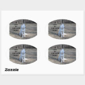 siberiaanse husky white love w pic ovale sticker (Vel)