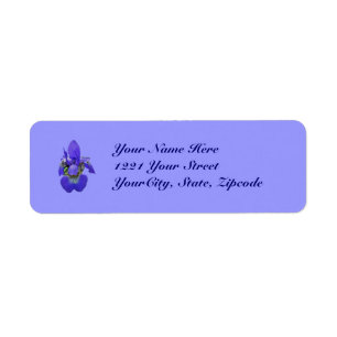 Siberian Blue Iris-adreslabel Etiket