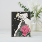 Siberian Bluechat bij een pony van Ohara Koson Briefkaart (Staand voorkant)